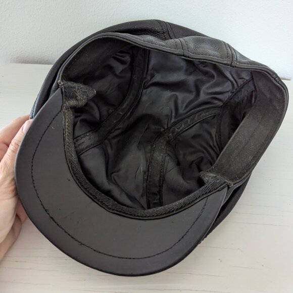 Scala 100% Leather Newsboy Hat, XL - Picture 4 of 6
